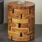 Maple and Jade Handmade Live Edge Drum Accent End Table in Brown, , large