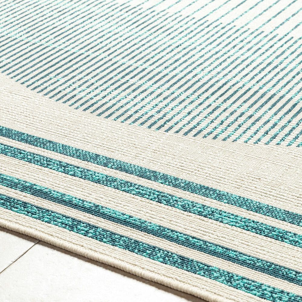 Surya Alfresco 5&#39;3&quot; x 7&#39;7&quot; Light Silver, Beige, Nickel and Pewter Indoor/Outdoor Area Rug, , large