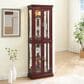 GigaCloud Curio Cabinet with Light in Cherry, , large