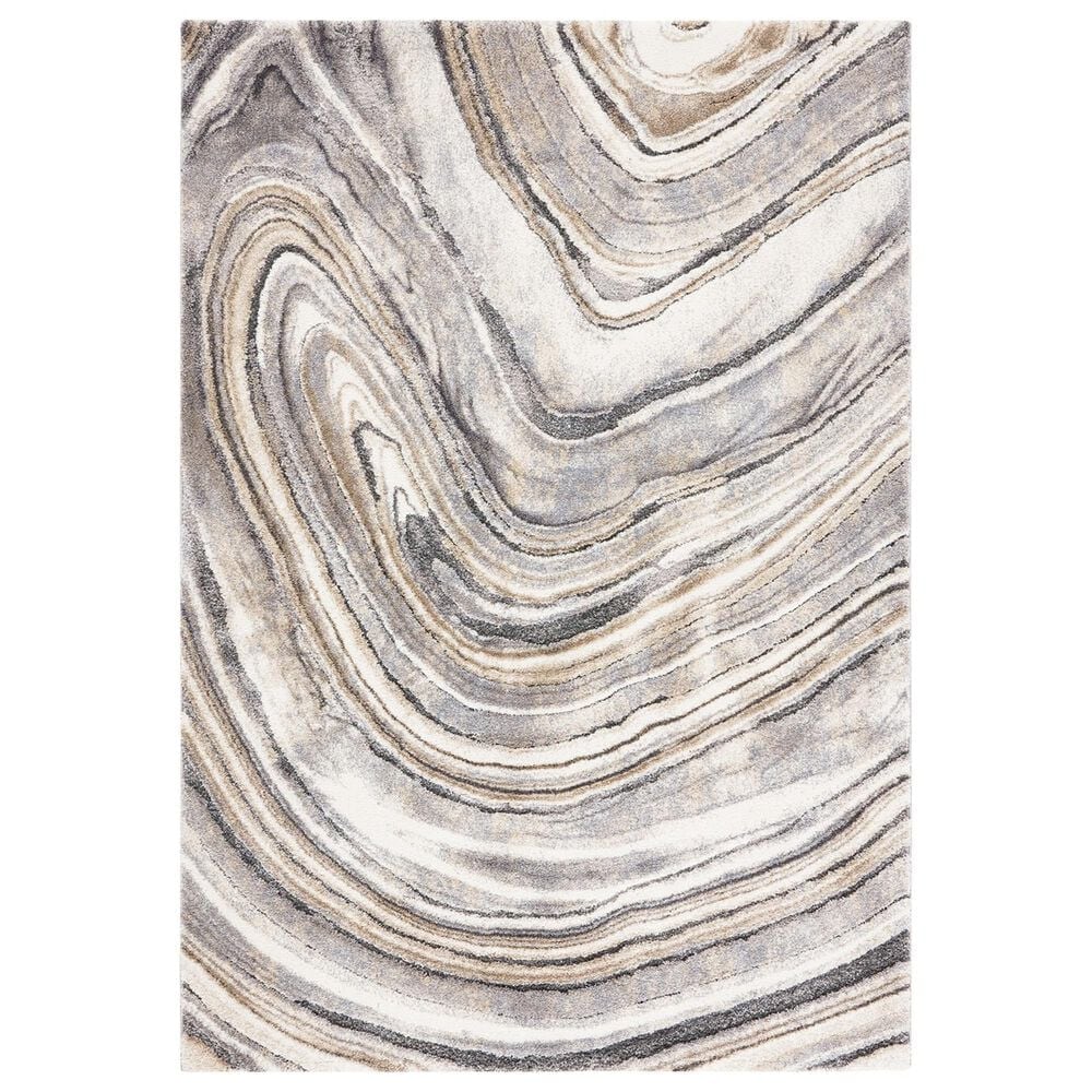 Safavieh Cyrus Shag CYR132A 5"5" x 7"6" Ivory and Grey Area Rug, , large