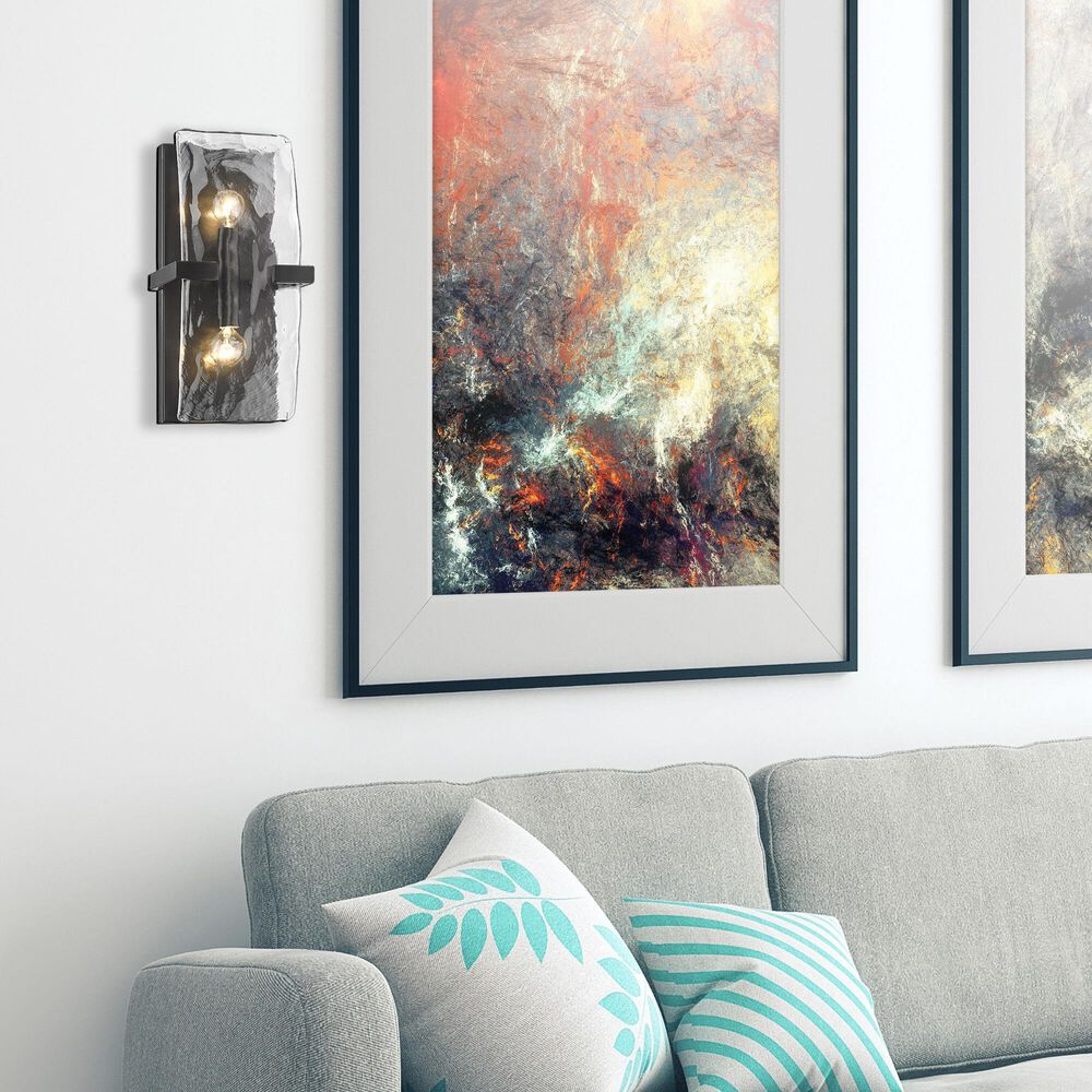 Golden Lighting Aenon 2-Light Wall Sconce in Matte Black, , large