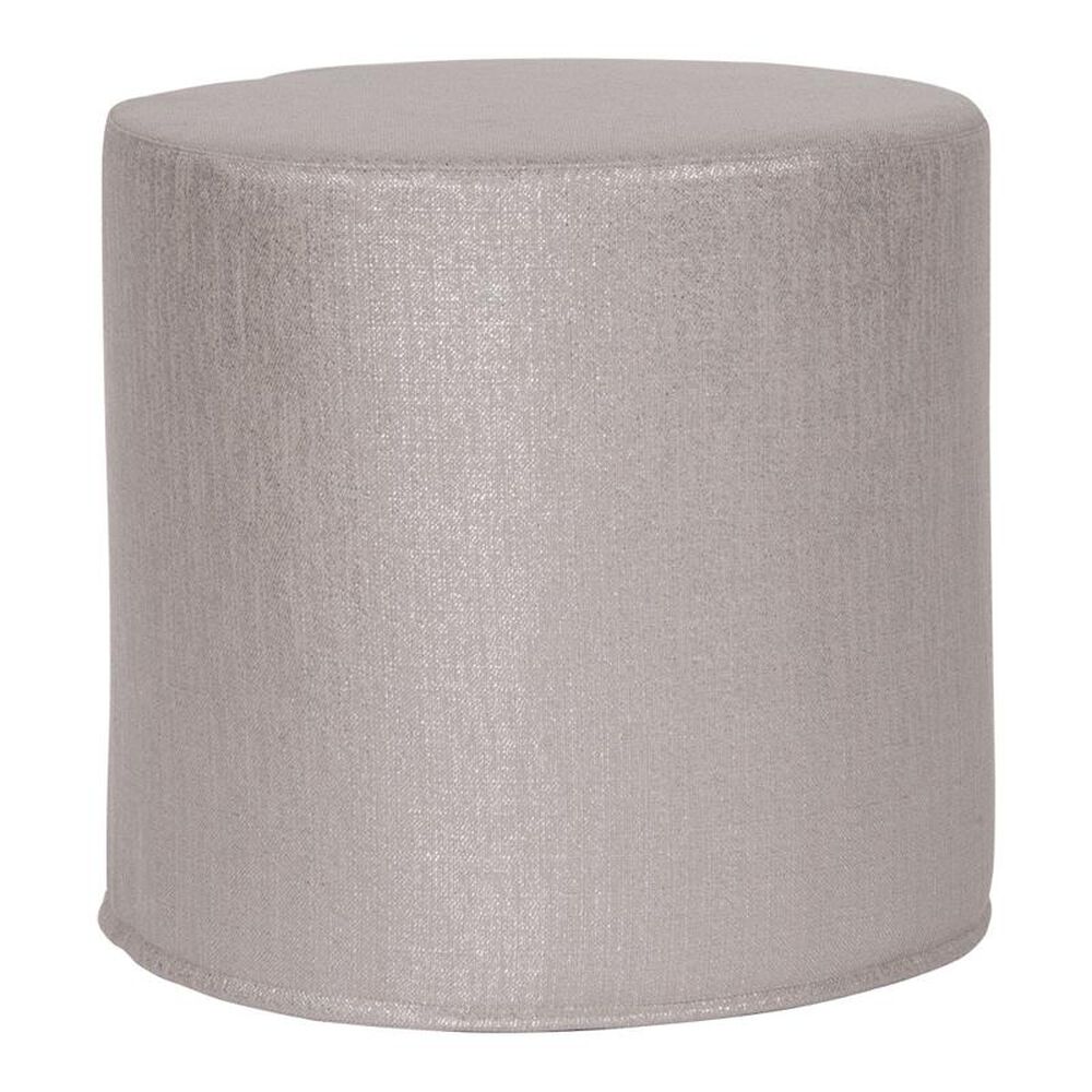Howard Elliott No Tip Cylinder Ottoman in Glam Pewter, , large