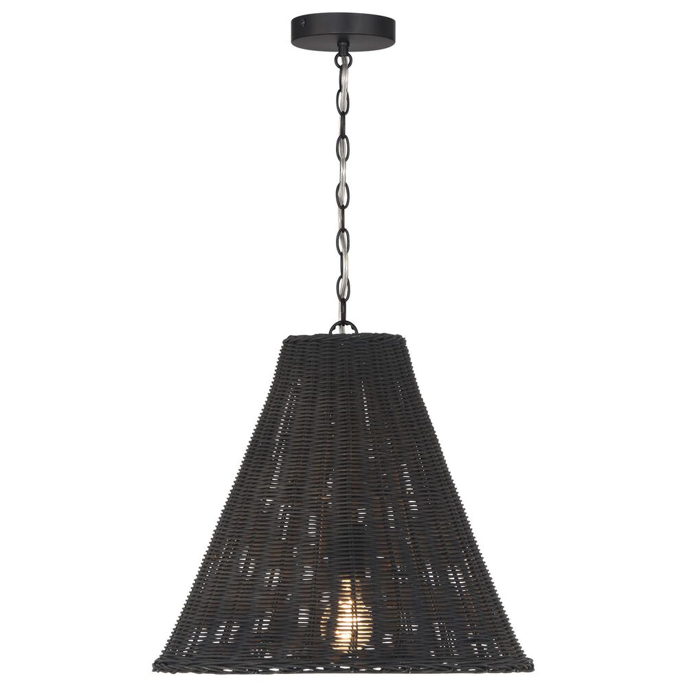 Creative Coop Rosemary 1-Light Small Pendant with Black Shade, , large