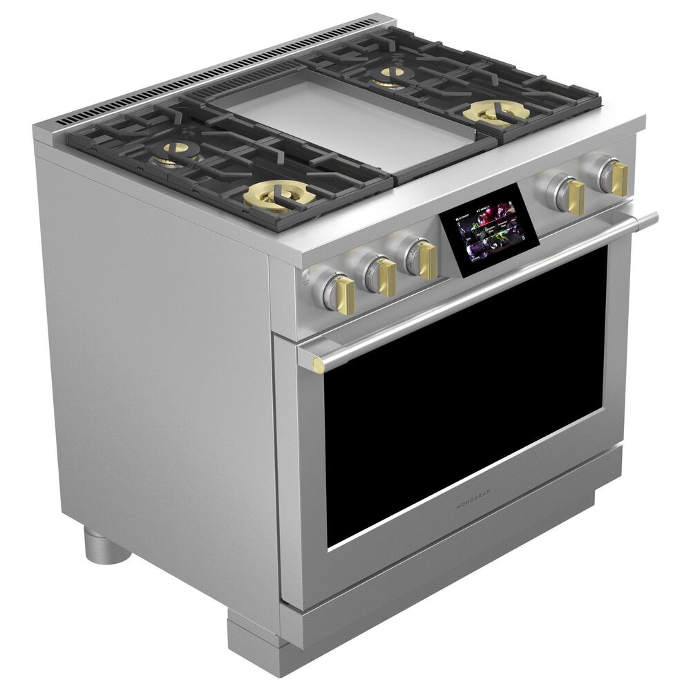 Monogram 36&quot; Dual-Fuel Professional Range with 4 Burners and Griddle in Stainless Steel, , large