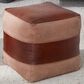 Lumisource Cobber Canvas Pouf in Espresso and Tan, , large
