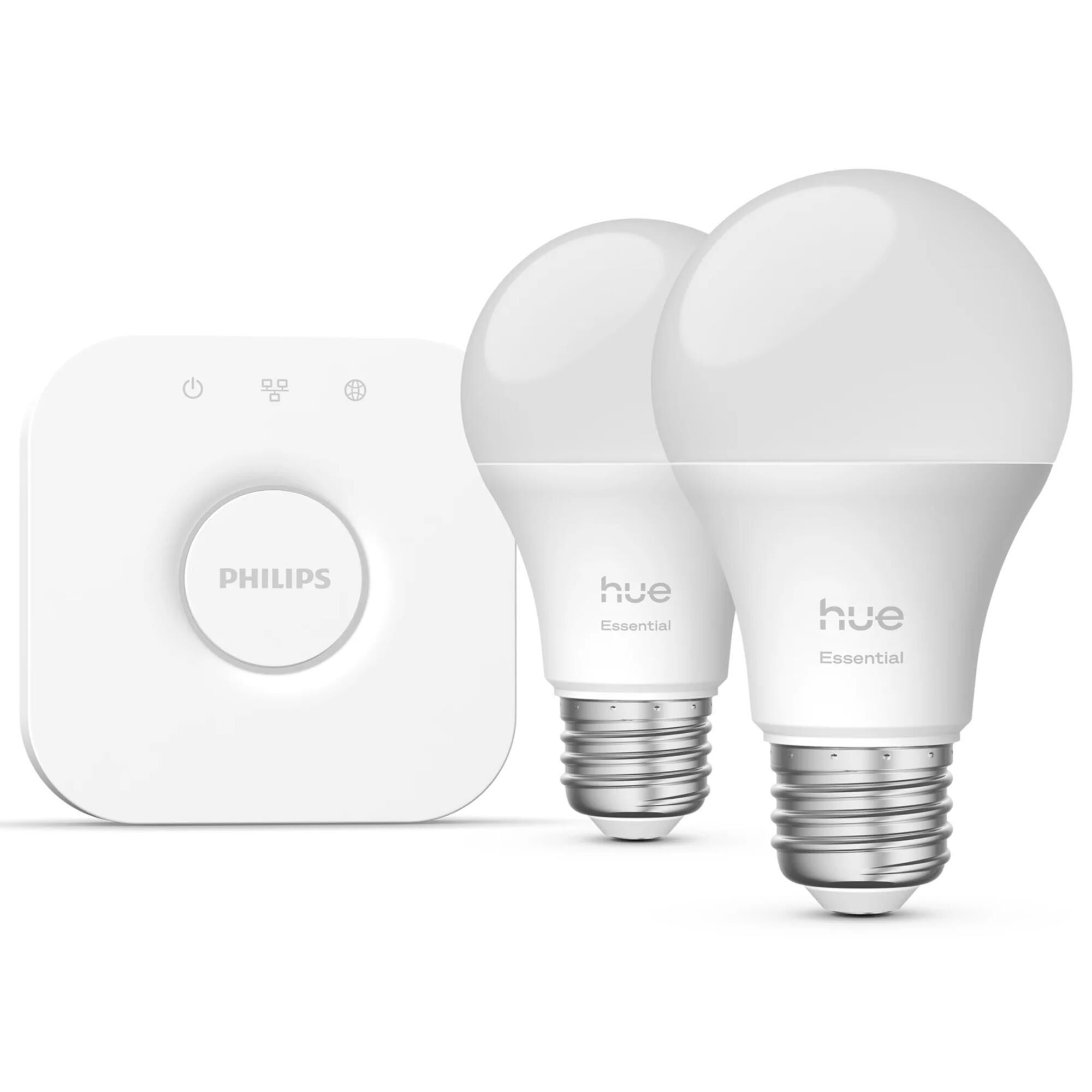 Phillips Hue Essentials 3-Piece A19 Smart LED Color Bulbs Starter