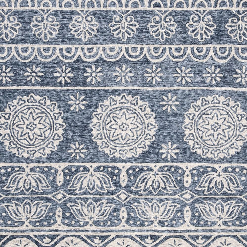 Safavieh Micro-Loop MLP607M 5&#39; Square Blue and Ivory Area Rug, , large