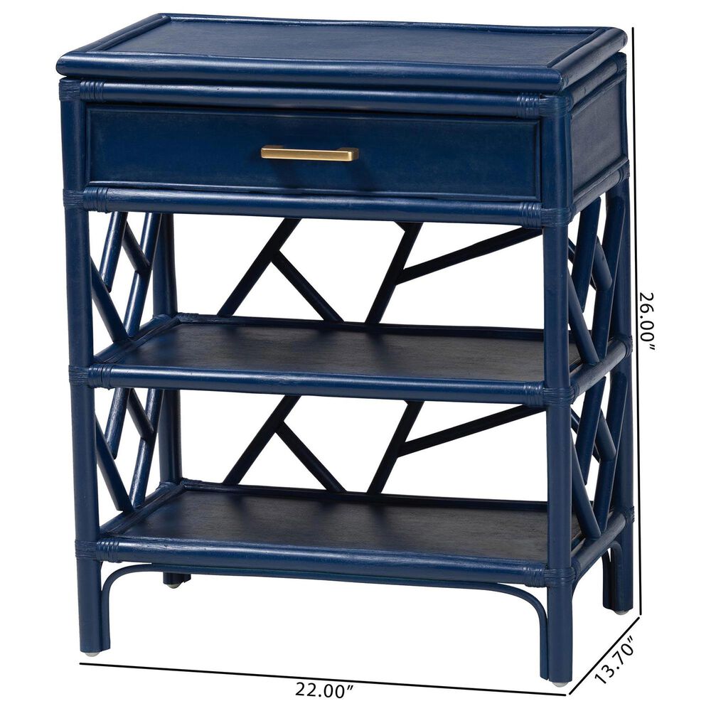 Baxton Studio Daina 1-Drawer Nightstand in Blue, , large
