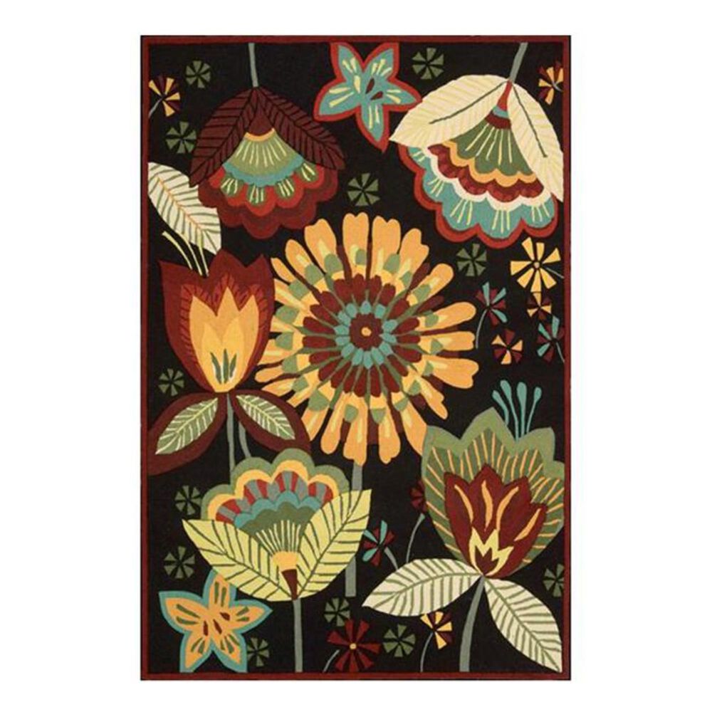 Nourison Fantasy FA12 5' x 7'6" Black Area Rug, , large