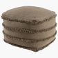 LR Home 18" Square Striped Pouf in Brown, , large