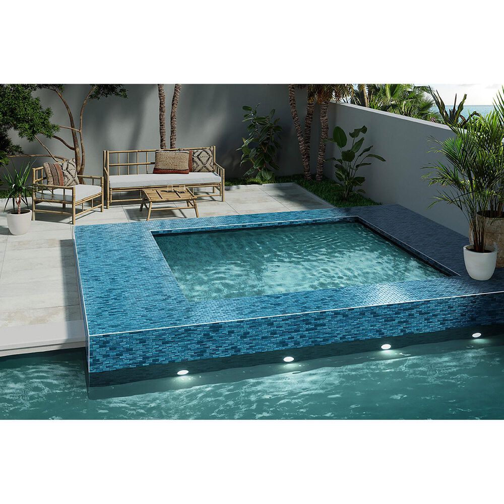 Emser Swirl Ocean 1&quot; x 2&quot; Rectangle on 12&quot; x 12&quot; Glass Mosaic Sheet, , large