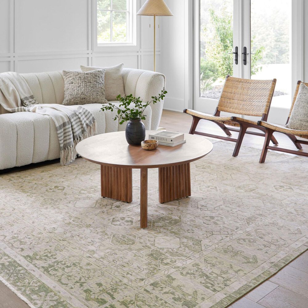 Surya Once Upon a Time Tan, Olive, Light Olive, Light Gray and Pale Blue 8&#39;10&quot; x 11&#39;10&quot; Area Rug, , large