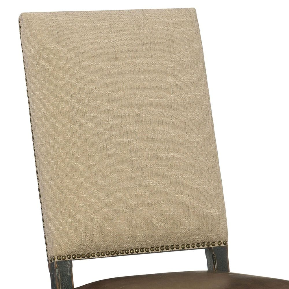 Hooker Furniture Hill Country Side Chair with Brown and Beige Cushion in Anthracite Black &#40;Set of 2&#41;, , large