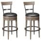 Emerald Home Furnishings Benton Swivel Bar Stool in Pecan Brown (Set of 2), , large
