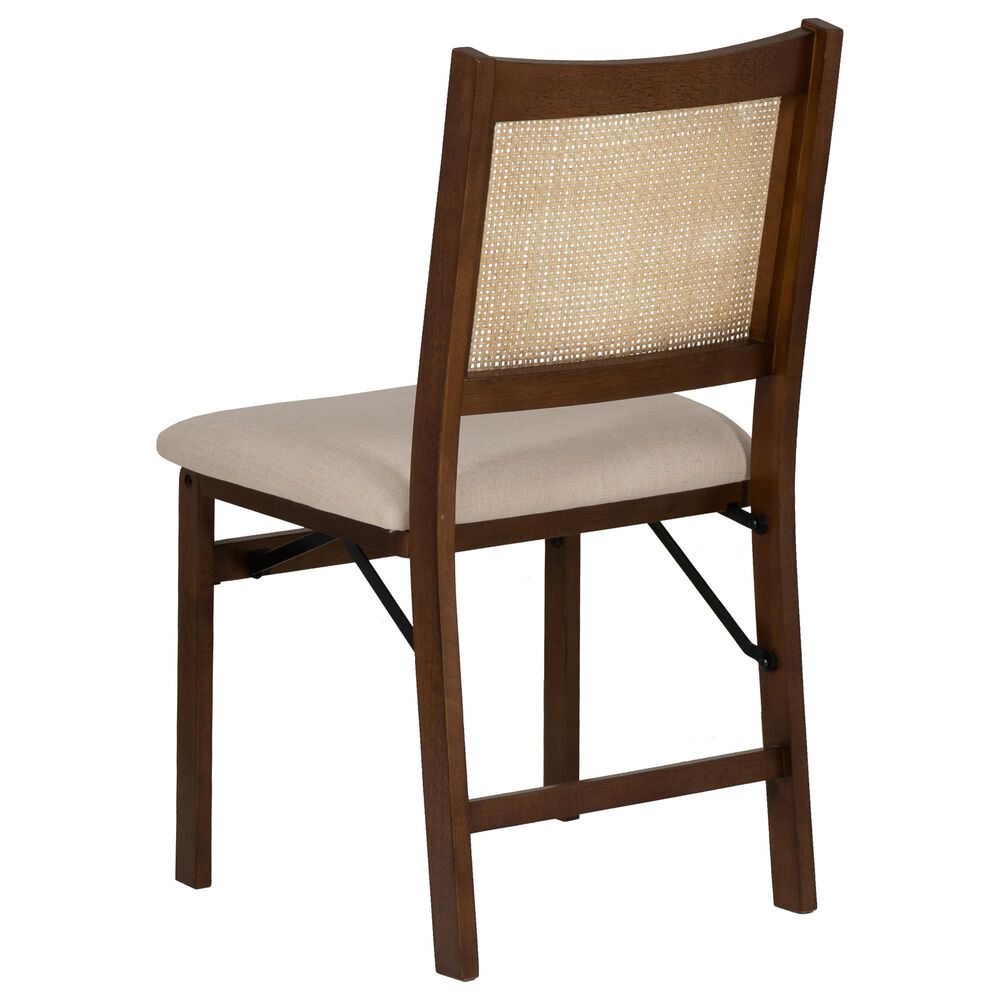 Linon Home Decor Bauer Cane Folding Side Chair in Walnut, , large