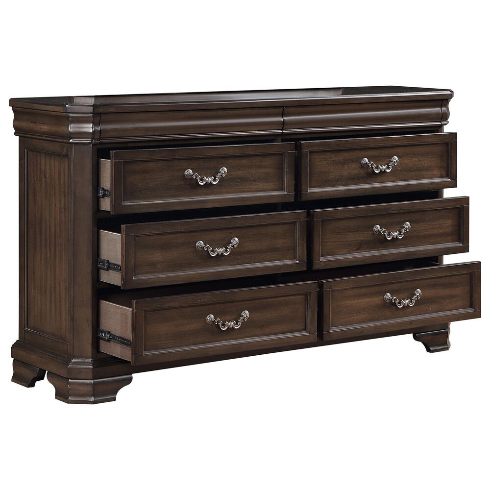 New Heritage Design Lynhurst 6-Drawer Dresser in Walnut Brown, , large