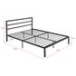 Hearth and Haven Queen Metal Platform Bed with Headboard in Charcoal Gray, , large