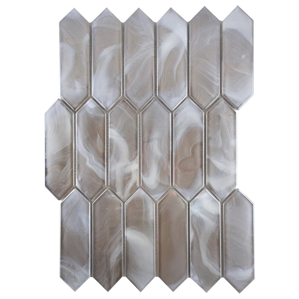 Emser Splash Tan 10" x 14" Picket Glass Mosaic Sheet, , large
