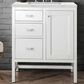James Martin Vanities Addison 30" Single Bathroom Vanity in Glossy White with 3 cm Ethereal Noctis Quartz Top and Rectangular Sink, , large
