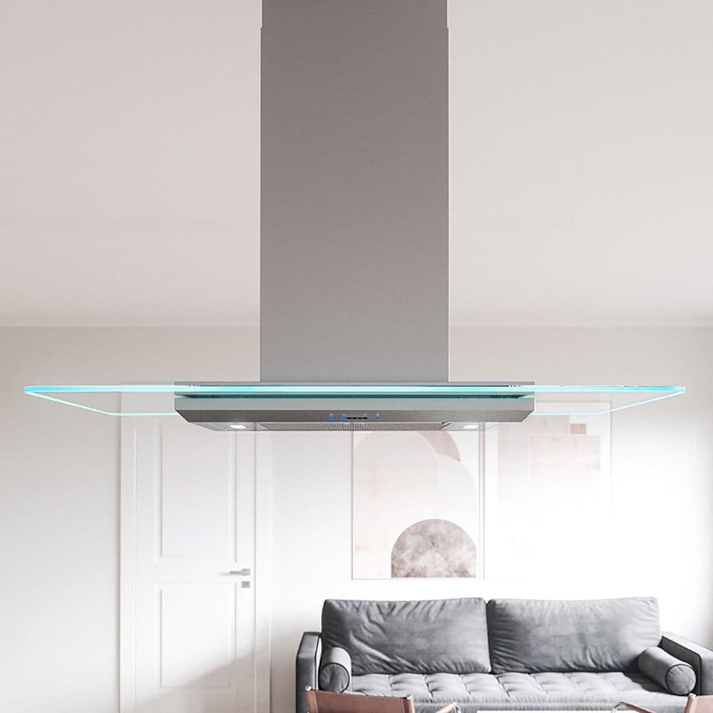 Zephyr 42&quot; Verona Color Changing Island Mount Range Hood in Stainless Steel, , large