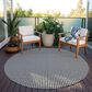 Dalyn Rug Company Hinton 4" Round Black Indoor/Outdoor Area Rug, , large