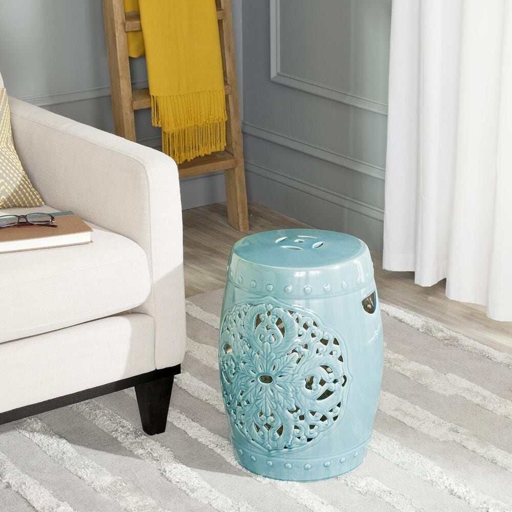 Safavieh Flora Garden Stool in Blue, , large