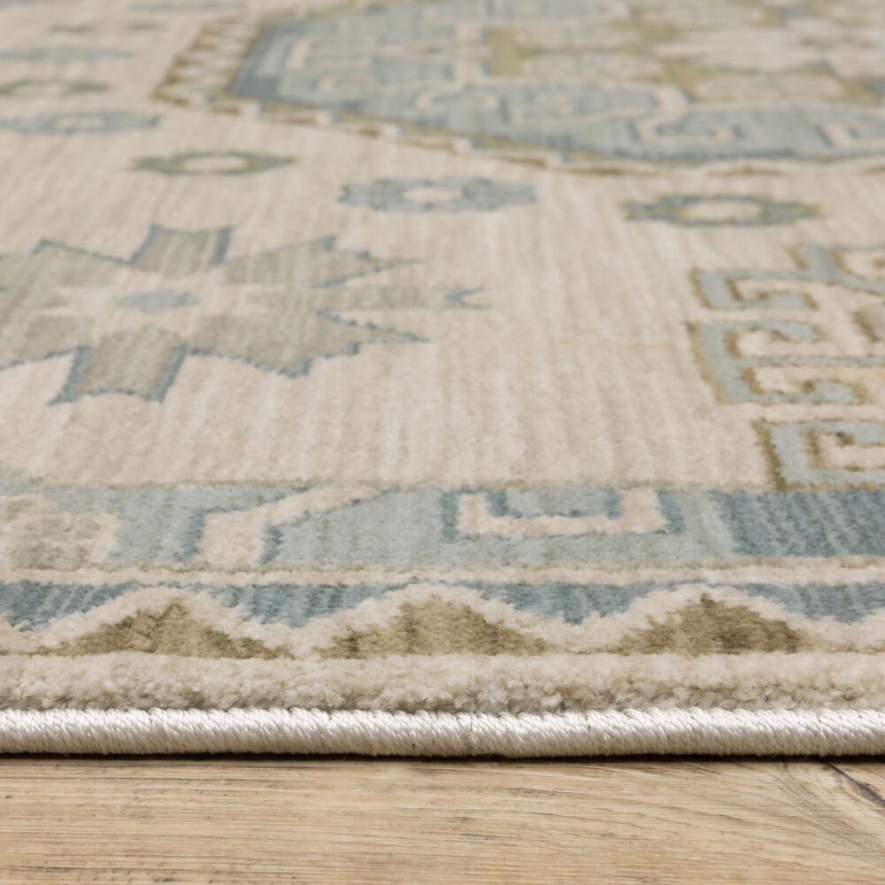 Oriental Weavers Maeve MAE03 Beige and Blue 6&#39;7&quot; x 9&#39;6&quot; Area Rug, , large