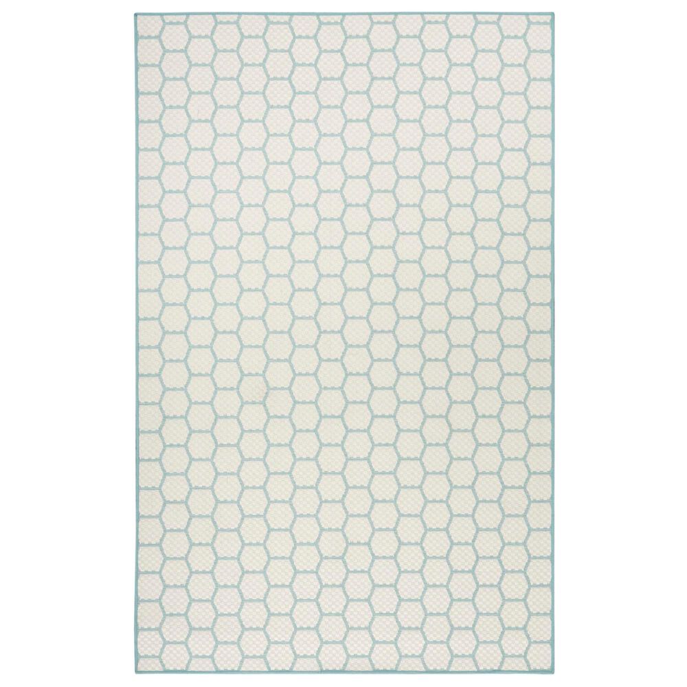 Nourison Twist Reversible 4&#39; x 6&#39; Aqua Indoor/Outdoor Area Rug, , large