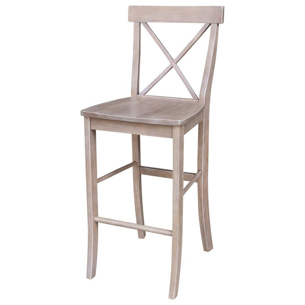 International Concepts Modern Farmhouse 30" Barstool in Washed Gray Taupe, , large