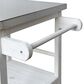 Hearth and Haven Outdoor Kitchen Island Cart with Stainless Steel Top, Towel and Spice Racks in White, , large