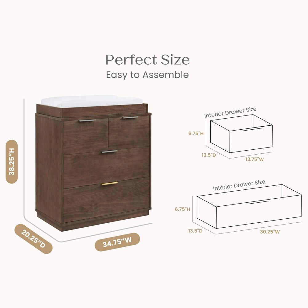 Delta Children Forever 4-Drawer Dresser with Changing Top in Teak Brown, , large