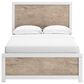 Ashley Charbitt Full Panel Bed in Oak Grain and Matte White, , large