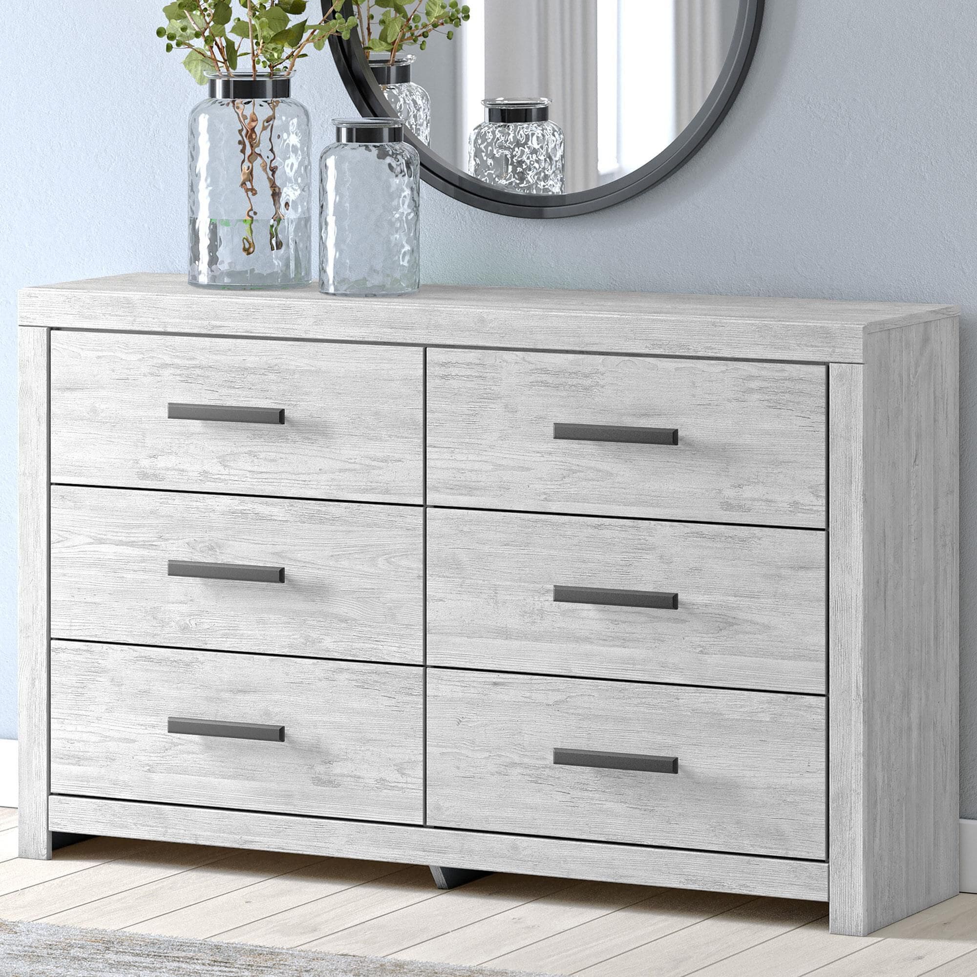 Ashley Cayboni 6-Drawer Dresser in Whitewash