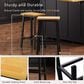 HOMLUX 25.6" Counter Stool in Light Brown and Black (Set of 2), , large