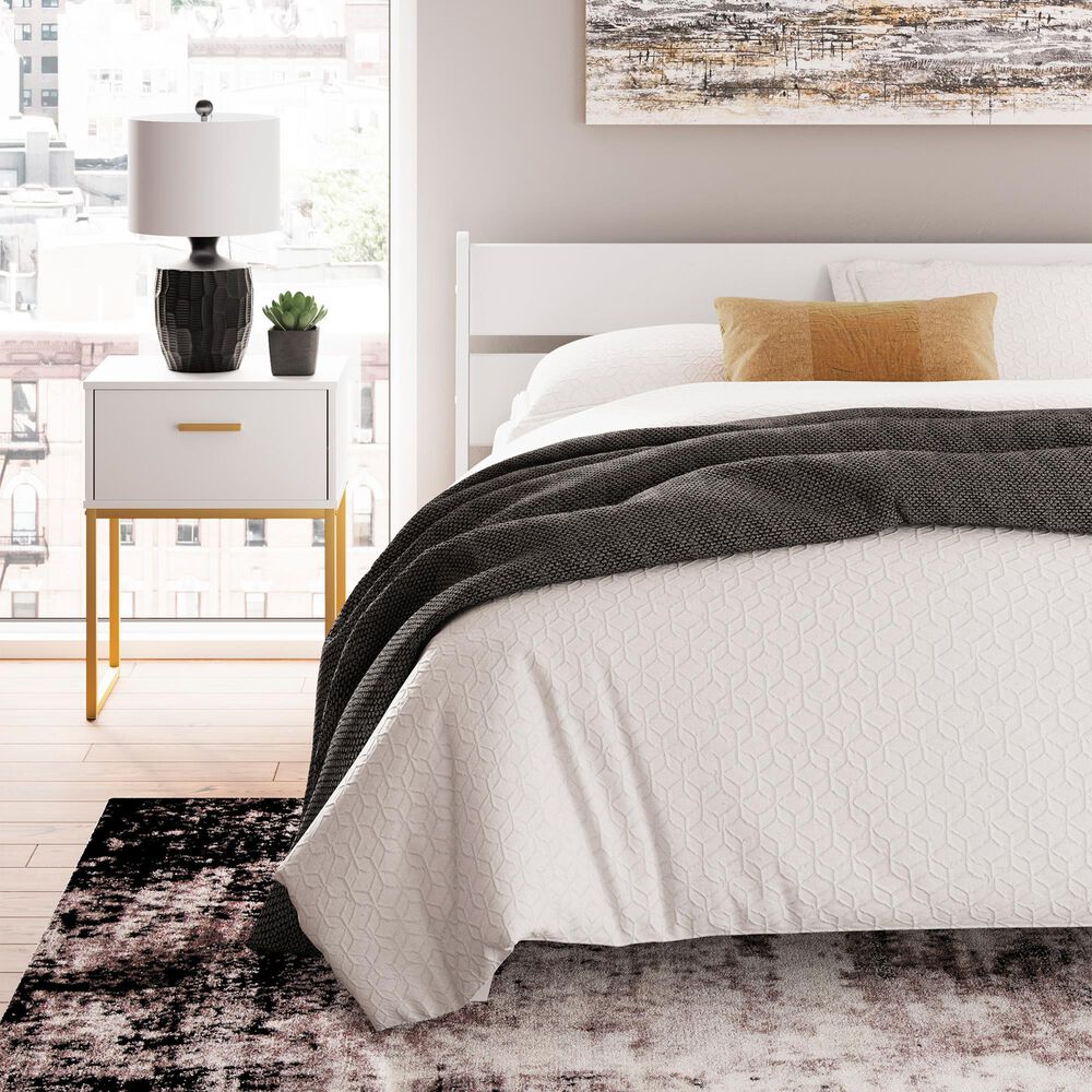Ashley Socalle Queen Platform Bed in Matte White, , large