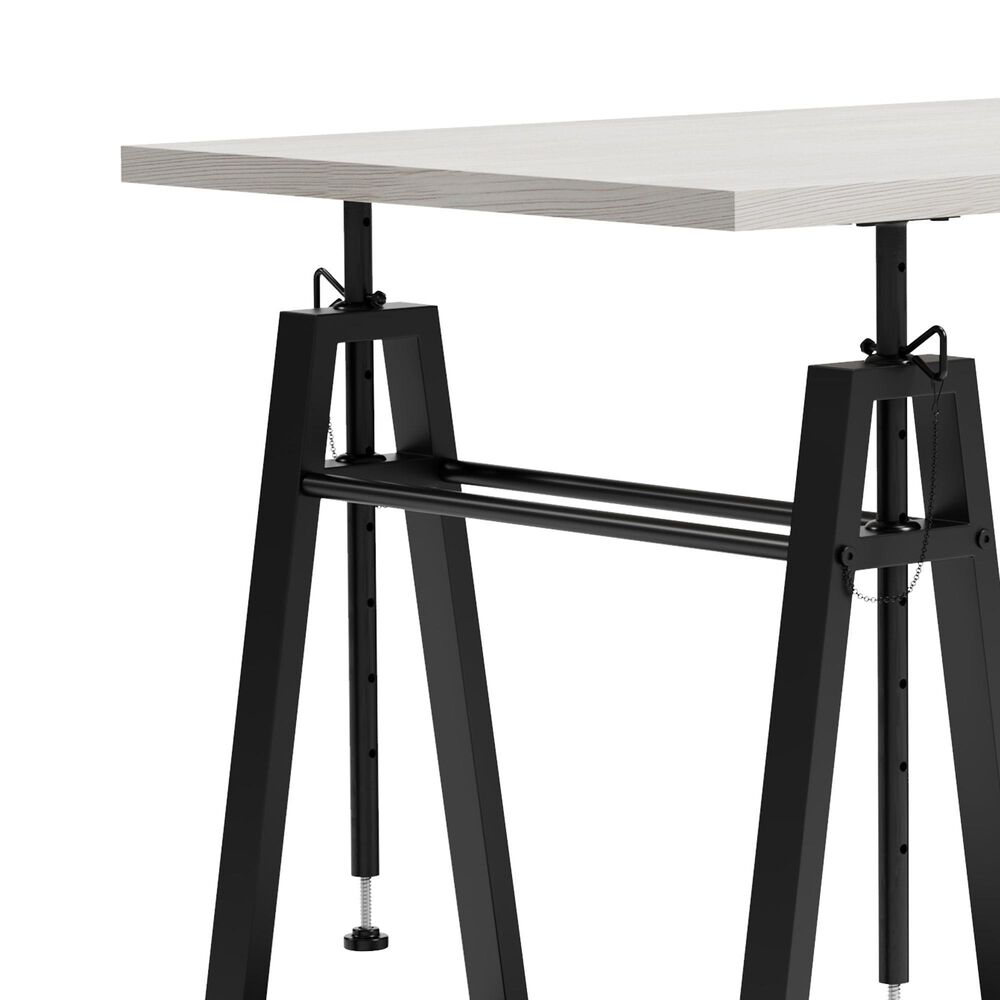Ashley Bayflynn Adjustable Height Desk in Gunmetal and Whitewashed, , large