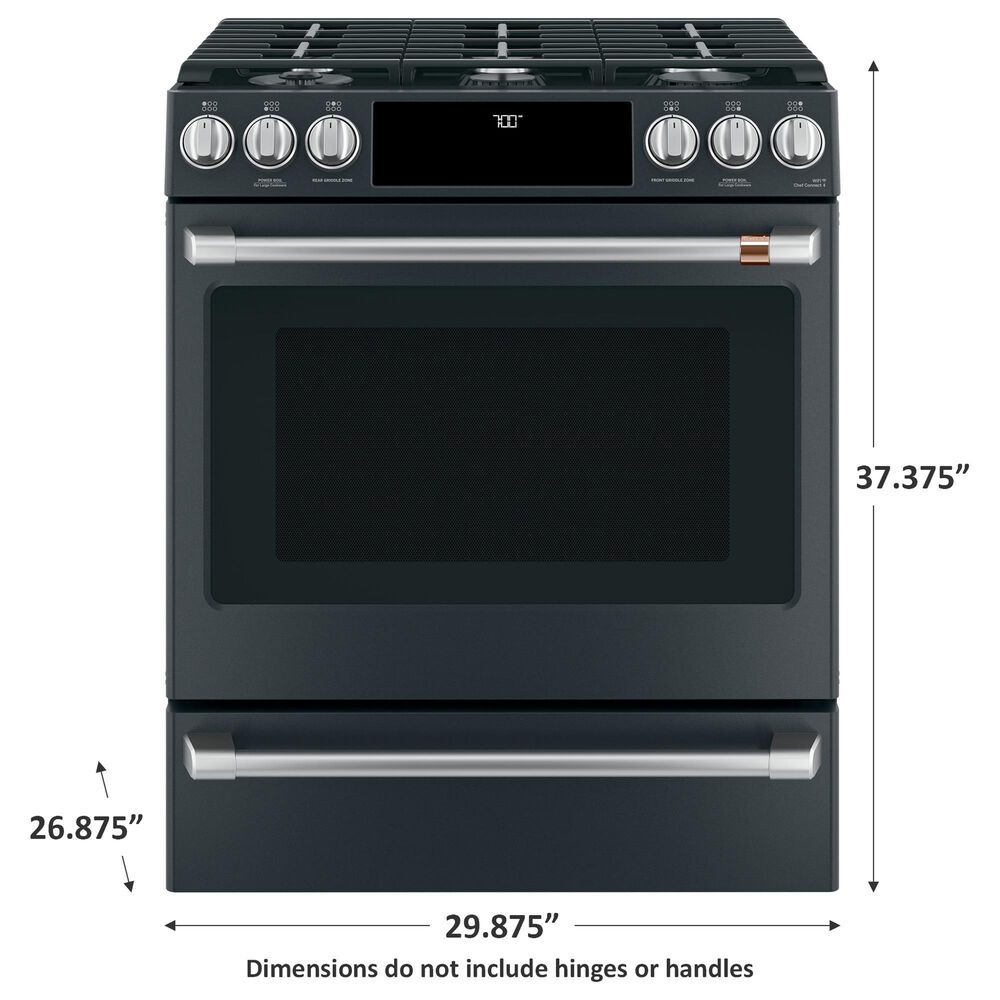 Cafe 30&quot; Slide-In Convection Gas Range with Storage Drawer in Matte Black, , large