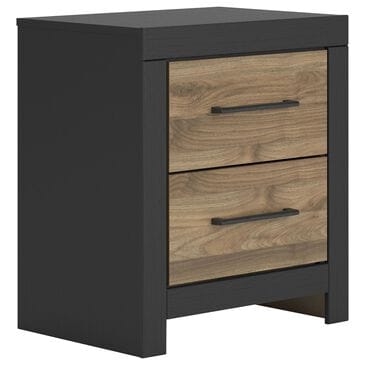 Ashley Vertani 2-Drawer Nightstand in Black and Honey Brown, , large