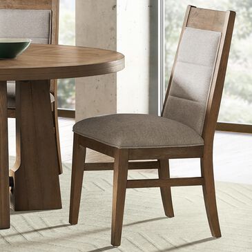 Hawthorne Furniture Landmark Upholstered Side Chair w/Webbed Seat in Weathered Oak, , large