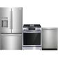 Frigidaire Gallery 3 Piece Kitchen Package with 27.8 Cu. Ft. French Door Refrigerator, 30" Front Control Gas Range with Total Convection, and 24" Built-In Bar Handle Dishwasher with CleanBoost in Stainless Steel, , large