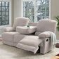 CorLiving Lea Reclining Console Sofa with Cupholders in Beige Fabric, , large