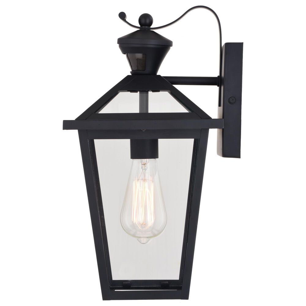 Vaxcel Derby 1-Light Outdoor Motion Sensor Wall Mount in Matte Black, , large