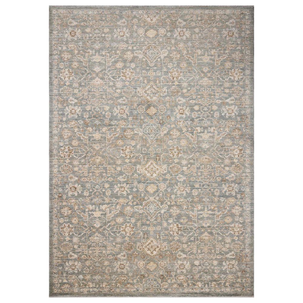Chris Loves Julia x Loloi Palma Blue and Natural 3"6" x 5"6" Area Rug, , large
