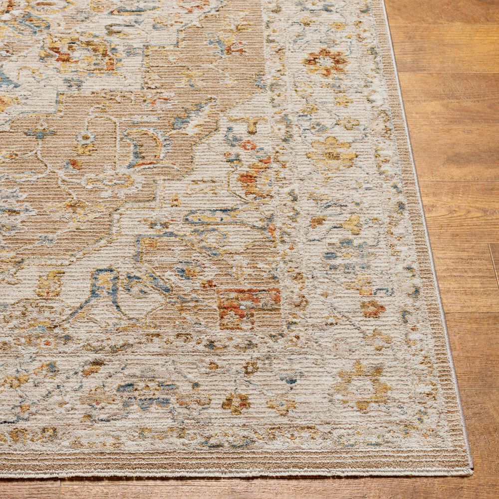 Surya Reina Tan, Light Gray, Medium Gray, Cream, Light Brown, Denim, Rust and Mustard 2' x 2'11" Area Rug, , large