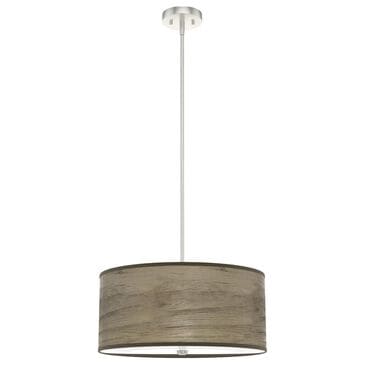 Hunter Solhaven 3-Light Mini Pendant with Bleached Alder Shade in Brushed Nickel, , large