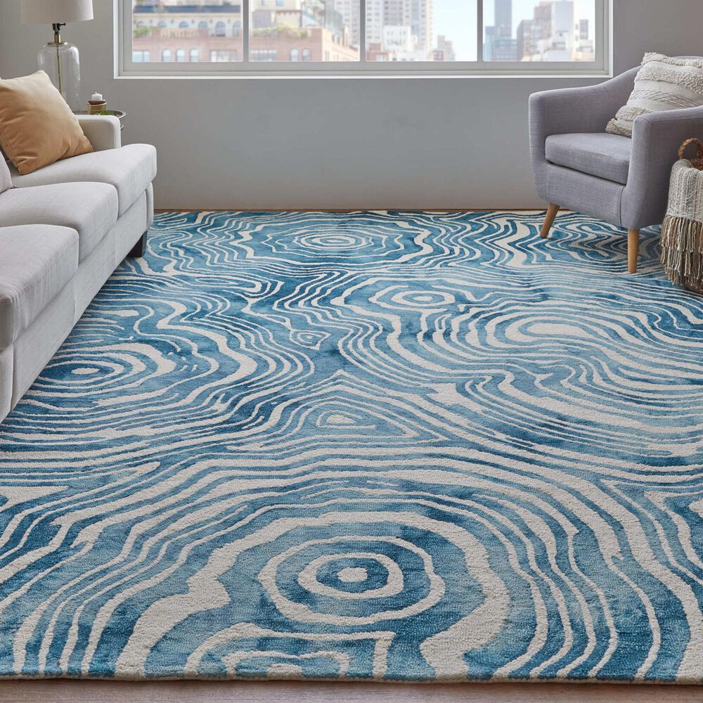 Feizy Lorrain 8&#39; x 11&#39; Blue and Ivory Area Rug, , large