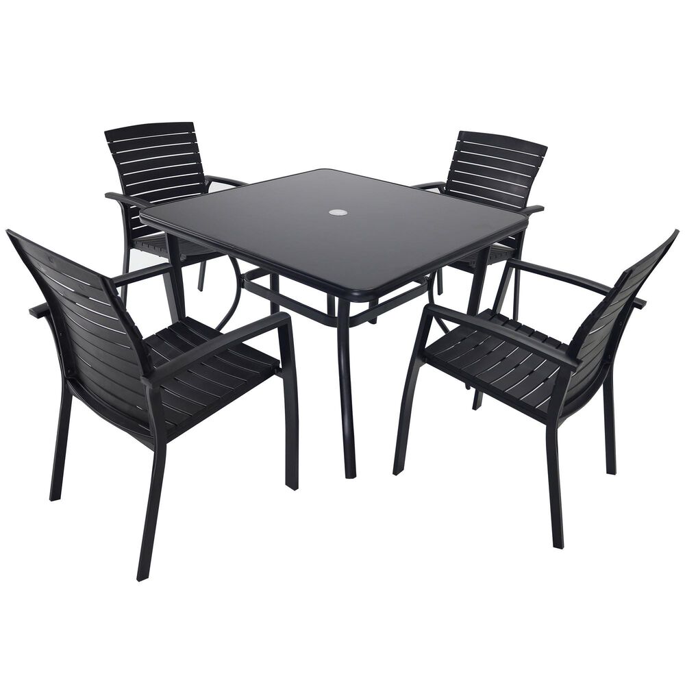 Redline 5-Piece Dining Set in Black, , large
