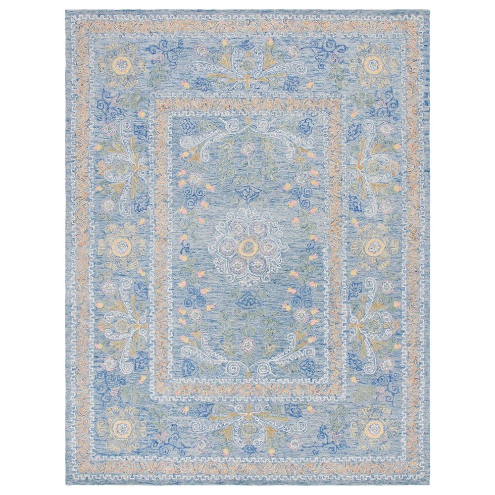 Safavieh Micro-Loop Oriental 8" x 10" Blue and Green Area Rug, , large