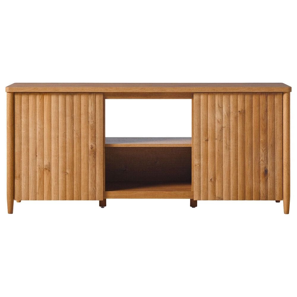 Walker Edison Flynn Scandinavian 58&quot; TV Stand in English Oak, , large