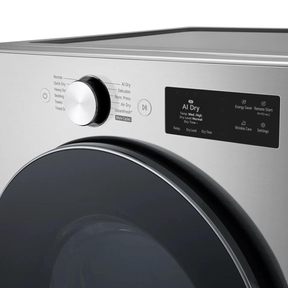 LG 7.4 Cu. Ft. Smart Front Load Gas Dryer with TurboSteam in Graphite Steel, , large